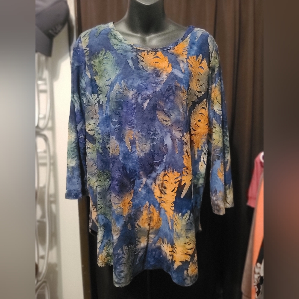 Blue and Orange Tunic Top